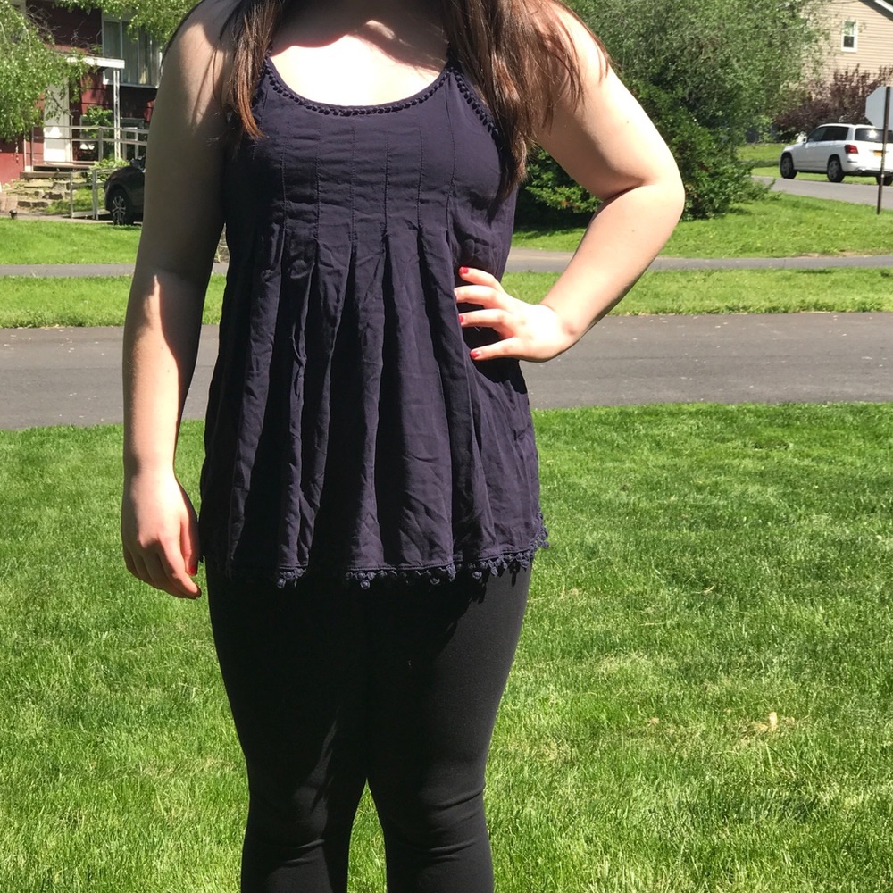 Blue flowy tank top
